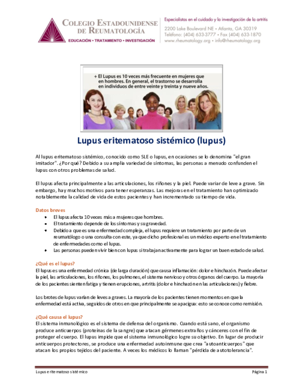 tratamiento del lupus eritematoso sistemico pdf