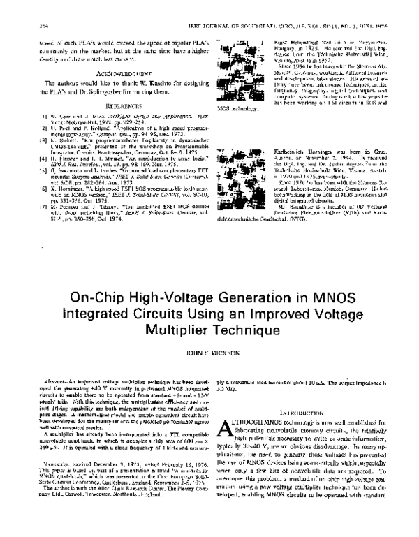 (PDF) On-Chip High-Voltage Generation in Integrated Circuits Using an ...