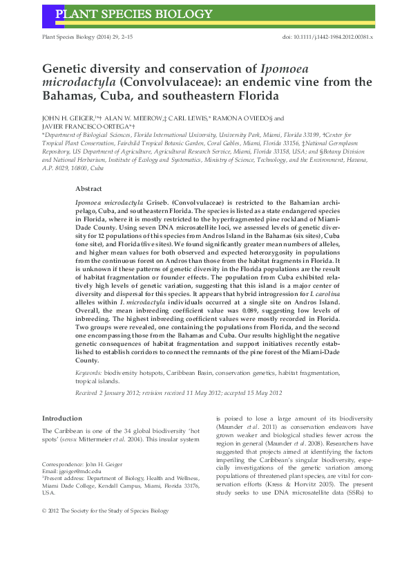 (PDF) Geiger et al. Ipomaea Alan Meerow Academia.edu