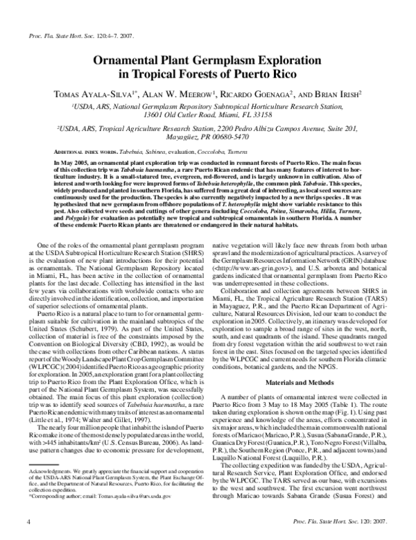 (PDF) Ornamental Plant Germplasm Exploration Alan Meerow Academia.edu