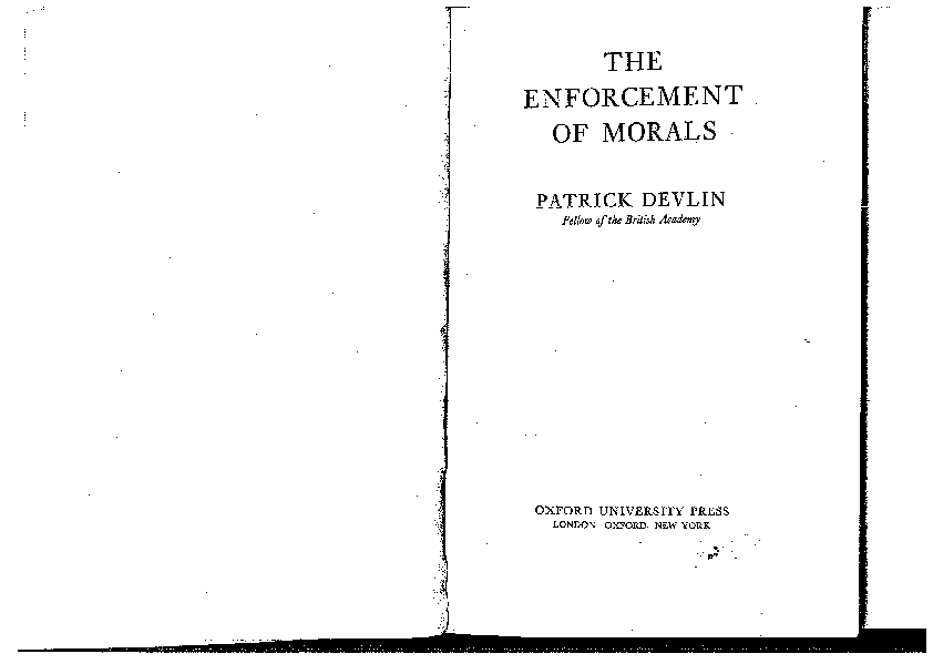 (PDF) Patrick Devlin The Enforcement of Morals Entire book