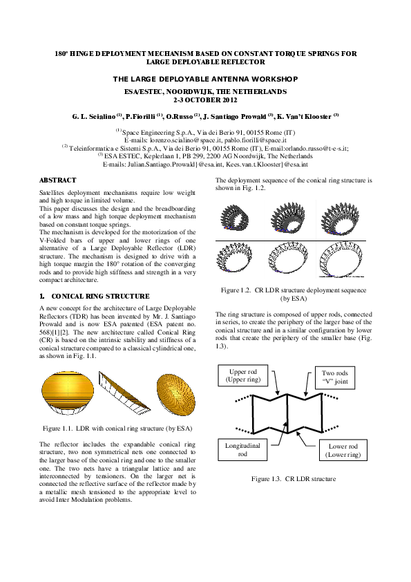 (PDF) 80° HINGE DEPLOYMENT MECHANISM BASED ON CONSTANT TORQUE SPRINGS