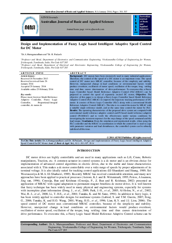 (PDF) Design and Implementation of Fuzzy Logic based Intelligent ...
