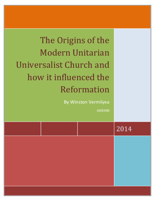 (DOC) Orgins of the Unitarian Universalist Church