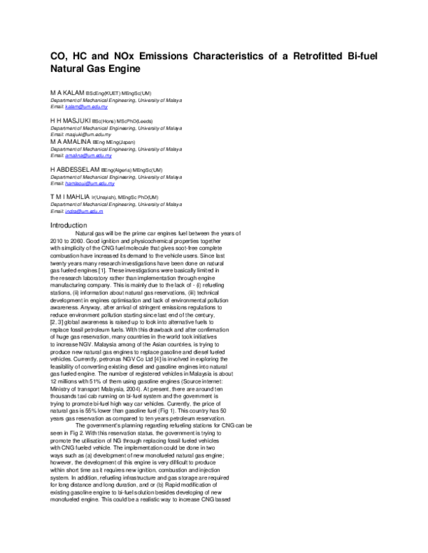 (PDF) CO, HC and NOX emissions characteristics of a retrofitted Bi-fuel ...