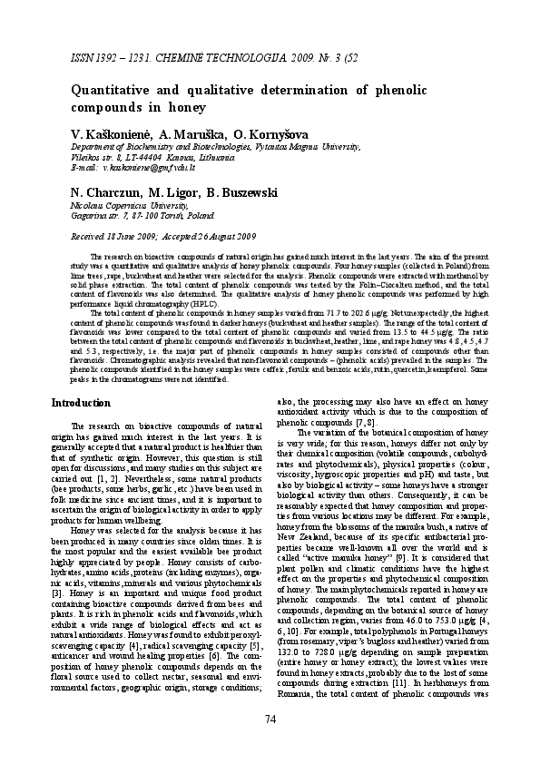 (PDF) Quantitative and qualitative determination of phenolic compounds ...