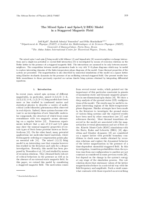 The Mixed Spin-1 and Spin-5/2 BEG Model in a Staggered Magnetic Field