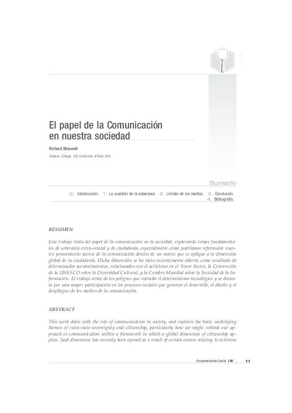 Pdf El Papel De La Comunicacion En Nuestra Sociedad