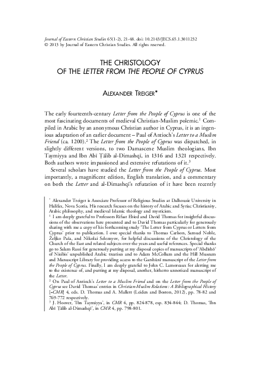 (PDF) The Christology of the 