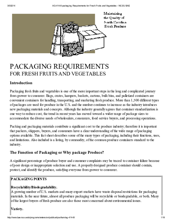 (PDF) 3/3/2014 AG4148 packaging Requirements for Fresh Fruits and