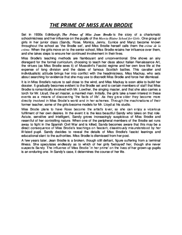 Jean brodie essays 08 picture