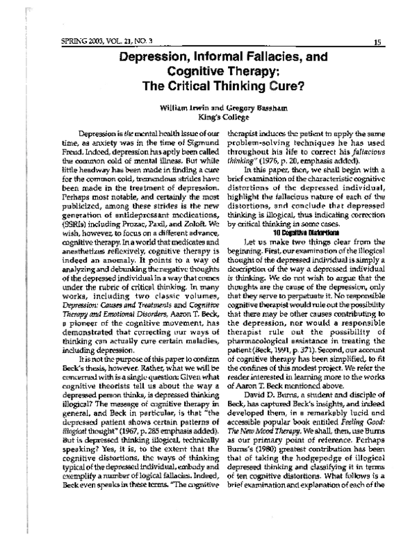 Depression critical thinking 02 picture