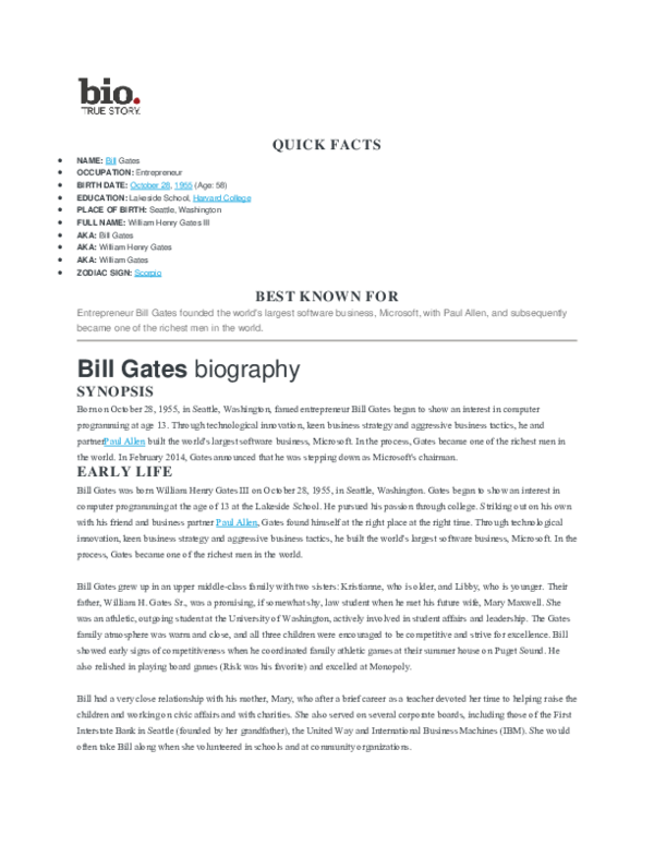 (DOC) Bill Gates biography Toufiqur Rahman Academia.edu