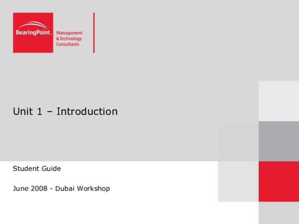 (PPT) Student Guide Unit 1 Introduction