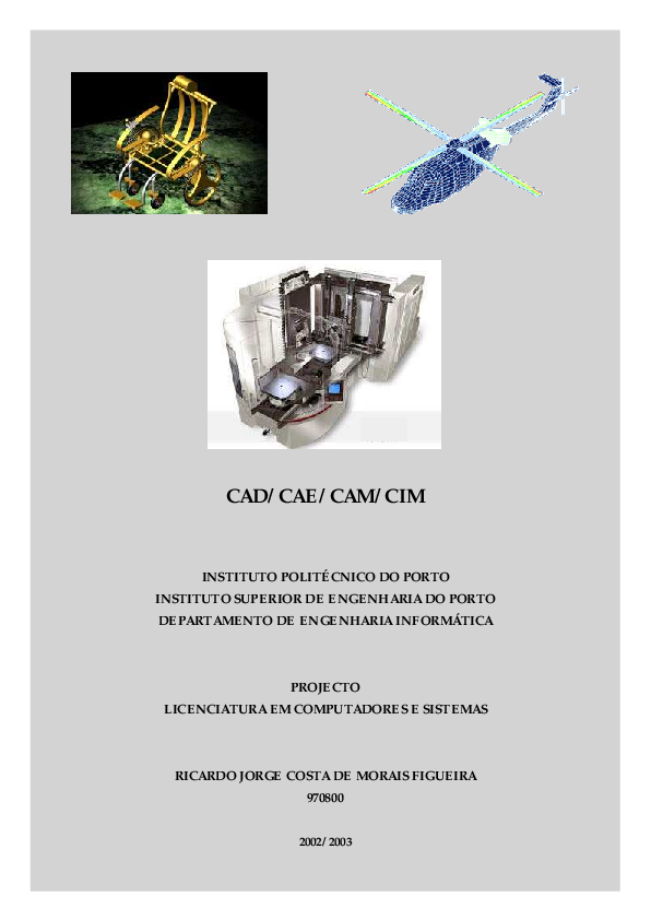 (PDF) CAD/CAE/CAM/CIM Projecto Página 1 de 123 CAD/CAE/CAM/CIM ...