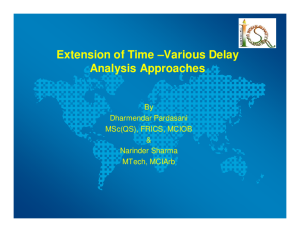 (PDF) Extension of Time –Various Delay Analysis Approaches