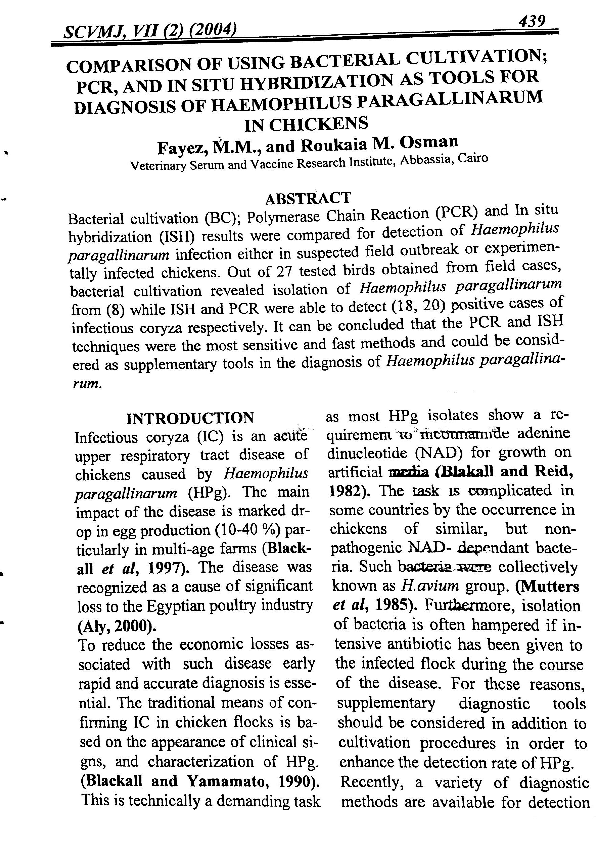 (PDF) Comparison of using bacterial cultivation, PCR, and in situ ...
