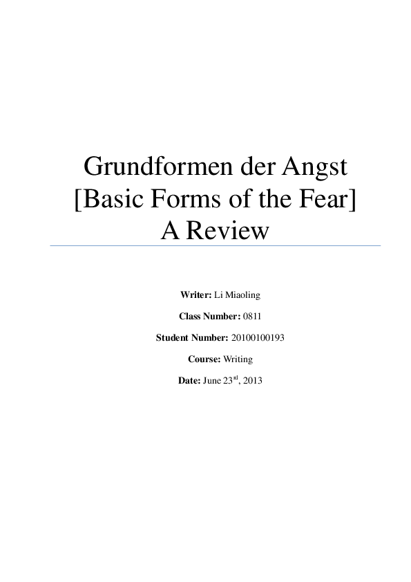 (DOC) Basic Forms of the Fear