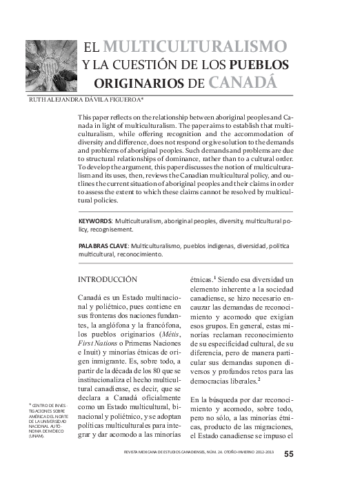 (PDF) El Multiculturalismo y la cuestión de los Pueblos Originarios de ...