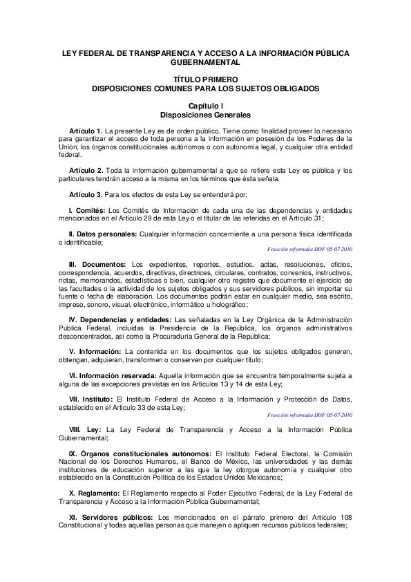 (DOC) Tema 6 LEY FEDERAL DE TRANSPARENCIA Y ACCESO A LA INFORMACIÓN