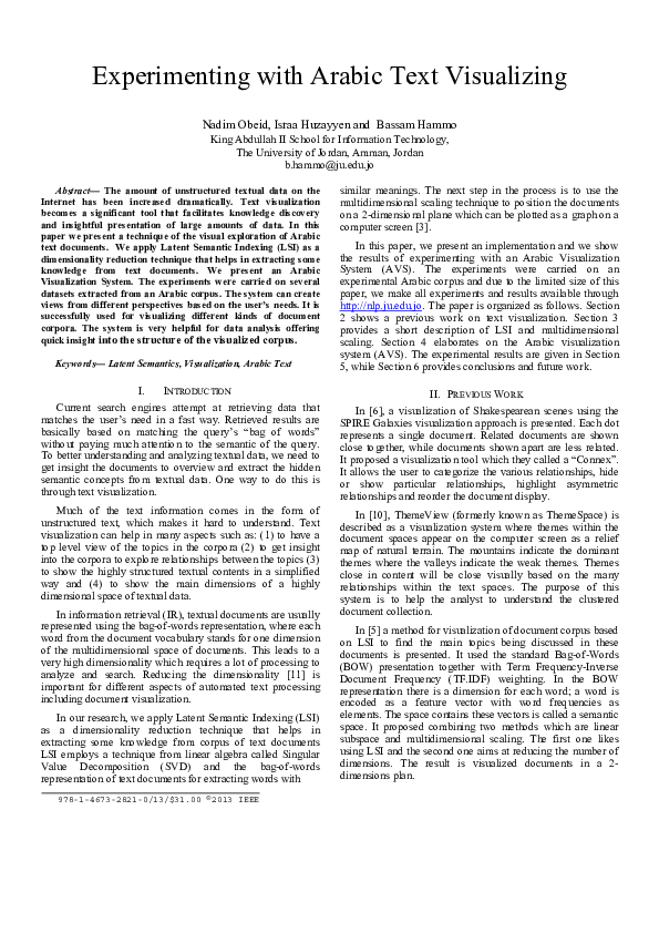 (PDF) Experimenting with Arabic Text Visualizing