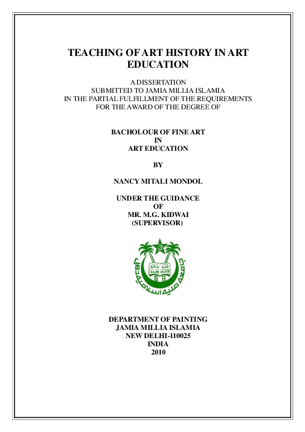 (DOC) ROLE OF ART HISTORY IN ART EDUCATION Nancy Mondol Academia.edu