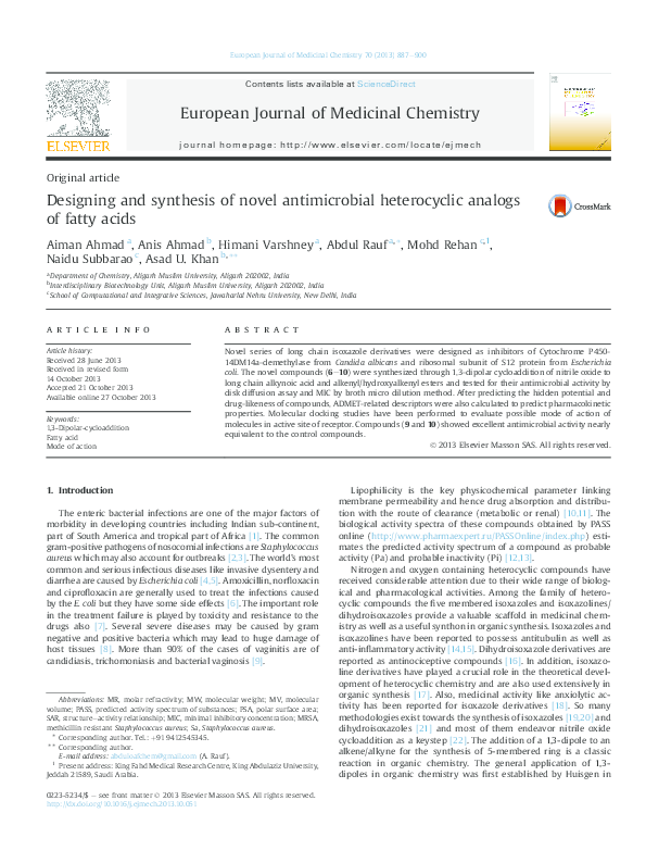 (PDF) Designing and synthesis of novel antimicrobial heterocyclic ...