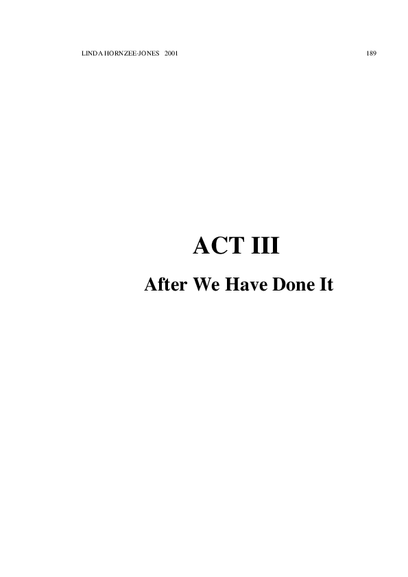 (PDF) 12 ACT III After We Have Done It Act lll Scene l Curtain Calls Linda HornzeeJones