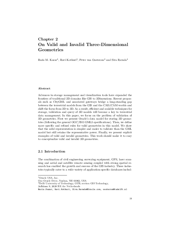 (PDF) Chapter 2 On Valid and Invalid Three-Dimensional Geometries