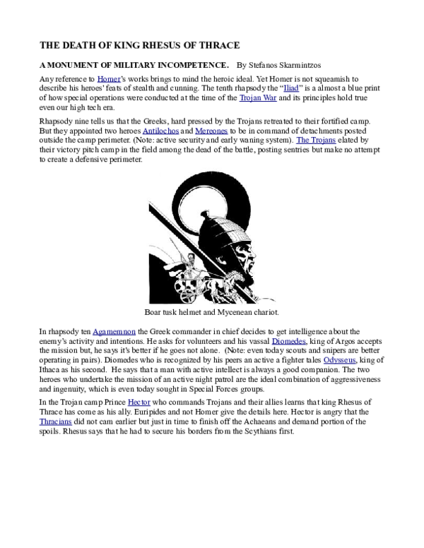 (PDF) THE DEATH OF KING RHESUS OF THRACE