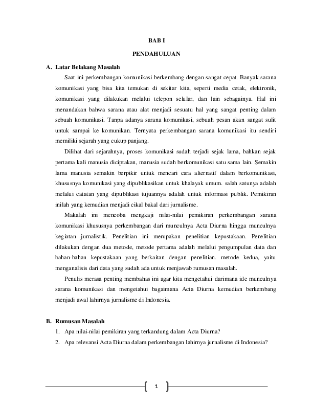 Pdf Acta Diurna Dan Relevansinya Dalam Perkembangan Jurnalisme Di Indonesia Febrianto Adi Saputro Academia Edu