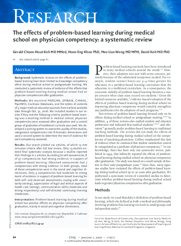 (PDF) The effects of problem-based learning during medical school on ...