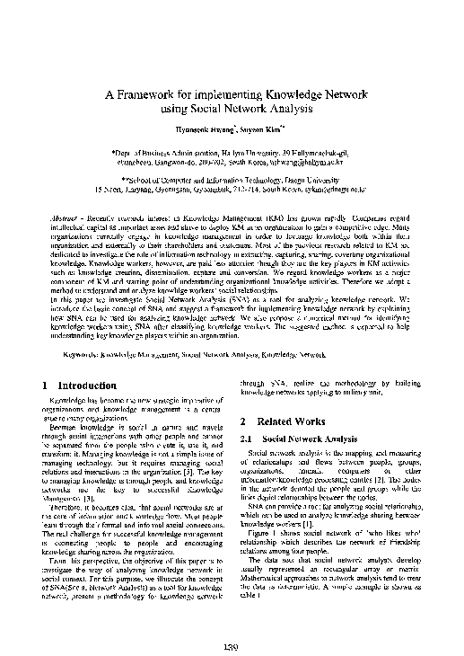(PDF) A Framework for implementing Knowledge Network using Social ...