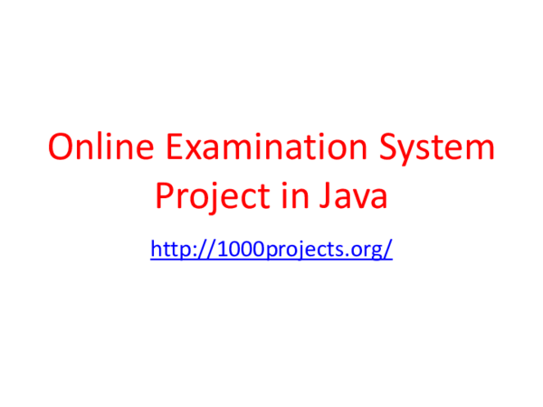 (PPT) Online Examiantion System Project in Java