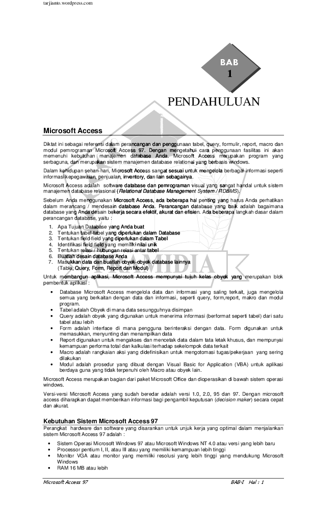 (PDF) tutorial microsoft access  muhammad yasin 