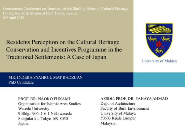(PDF) Residents’ Perception on the Cultural Heritage Conservation and ...