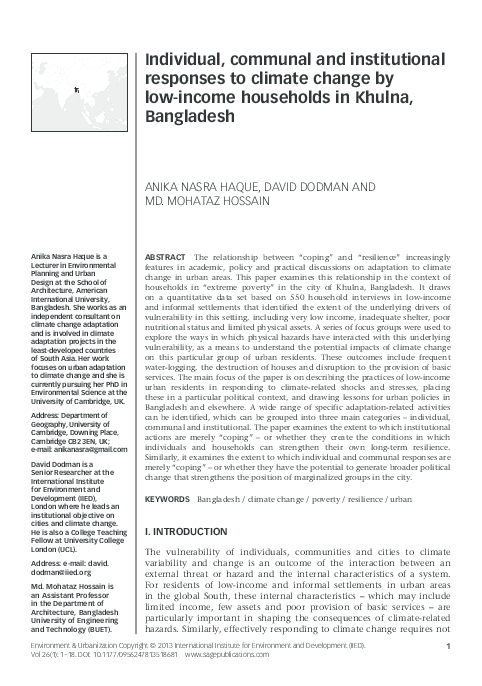 (PDF) Individual, communal and institutional responses to climate ...