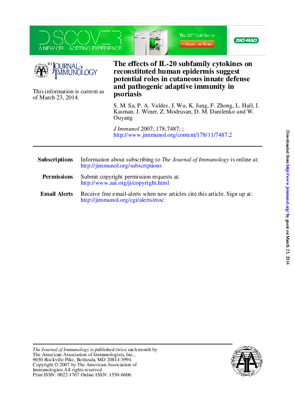 (PDF) Psoriasis Pathogenic Adaptive Immunity in Cutaneous Innate ...