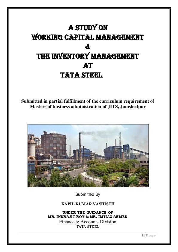 (DOC) 98853068ProjectReprotonWorkingCapitalampInventory