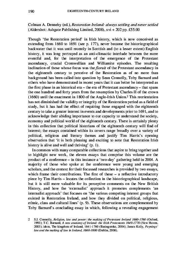(PDF) Restoration Ireland Foundations of Ascendancy