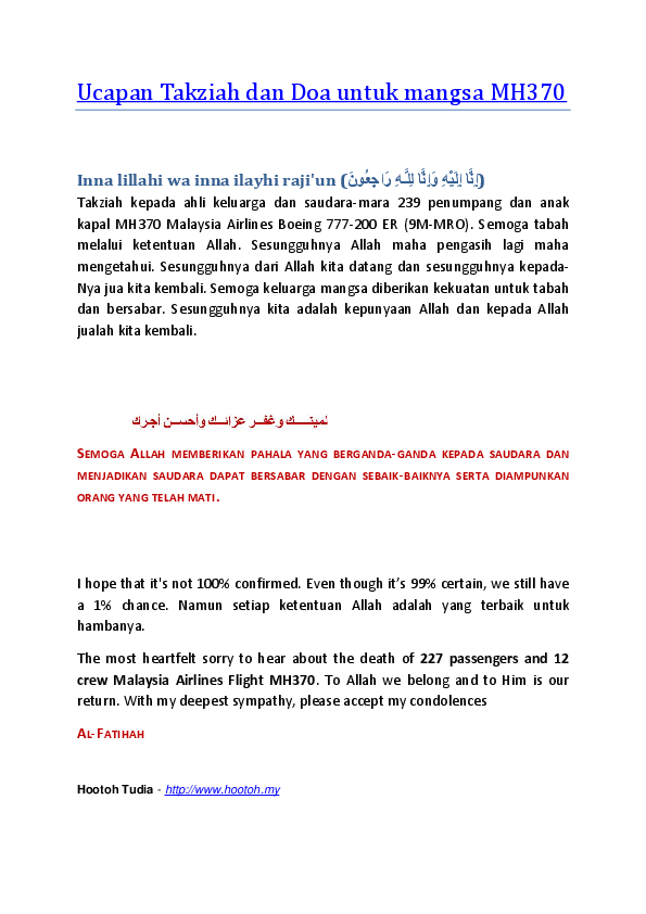 Ucapan Takziah Untuk Orang Meninggal onsparx