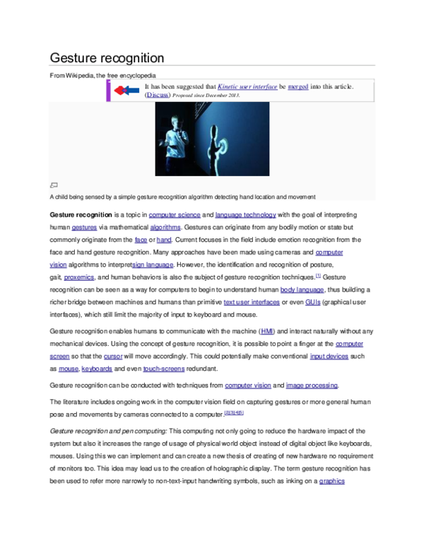 Pdf Gesture Recognition Pdf Gesture Recognition