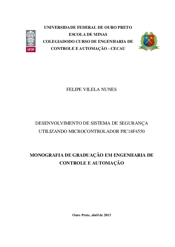 (PDF) UNIVERSIDADE FEDERAL DE OURO PRETO