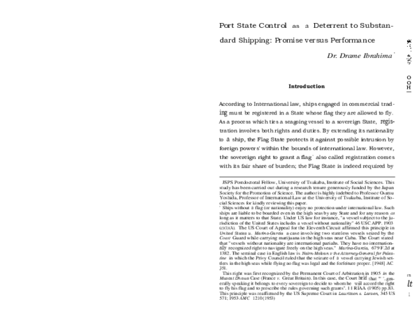 (PDF) Port State Control as a Deterrent to Substan- dard Shipping ...
