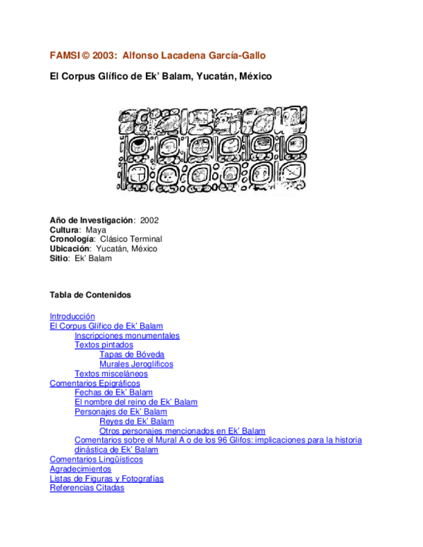(PDF) FAMSI © 2003 Alfonso Lacadena García
