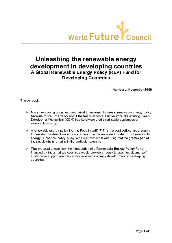 (PDF) Unleashing the renewable energy development in developing ...