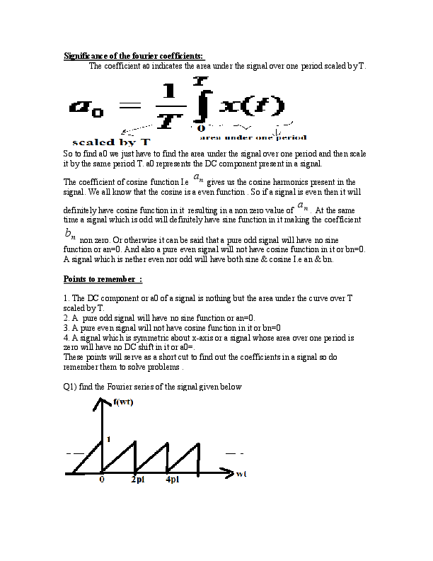 (PDF) Significance of Fourier Coefficients and their True Meaning