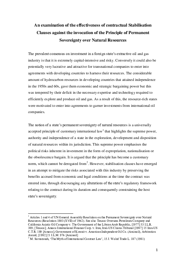 (DOC) An examination of the effectiveness of Contractual Stabilisation ...