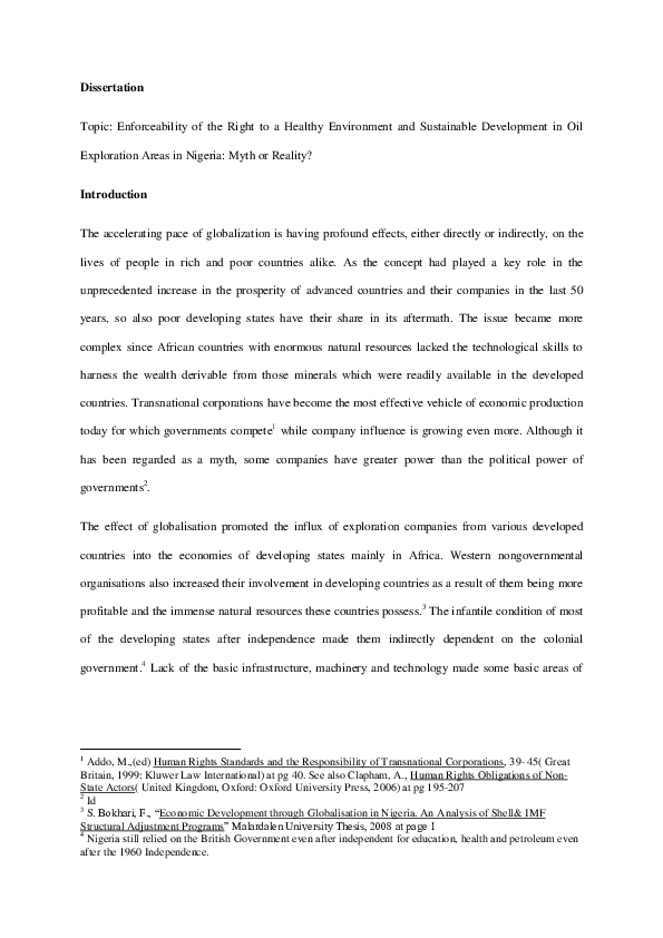 dissertation thesis on sustainable development