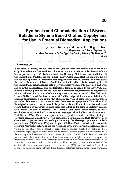 (PDF) Synthesis and Characterisation of Styrene Butadiene Styrene Based ...